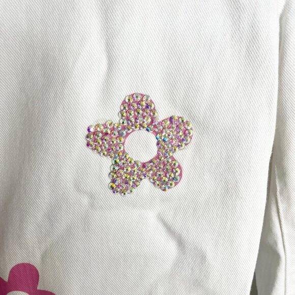 Custom Handmade Hello Kitty Theme Bling White Denim Jeans High Waist Size 29 - Picture 4 of 13